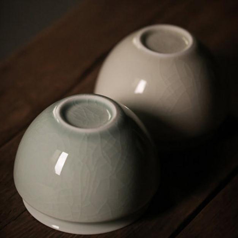 美帮汇湖田窑茶洗水盂建水茶洗小号冰裂纹白瓷陶瓷复古杯洗茶渣桶高清大图