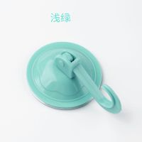 卫生间真空吸盘挂钩厨房门后口吸壁式玻璃壁挂免打孔承重粘钩|素色绿吸盘式挂钩 15个装