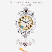 康巴丝Compas欧式复古摇摆挂钟客厅简约时尚挂表卧室壁挂钟 石英钟表 20英寸（直径50.5厘米） 2969珍珠白