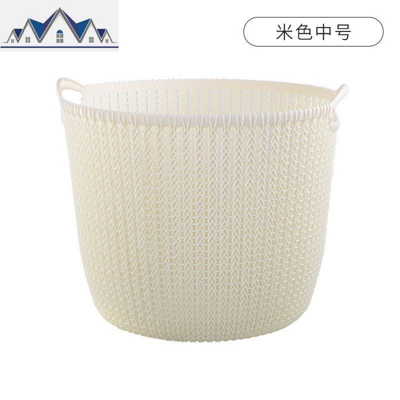 脏衣篮家用脏衣服收纳筐脏衣篓放衣服的收纳筐玩具杂物收纳桶大号 三维工匠收纳篮 米色中号