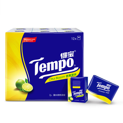 Tempo/得宝 手帕纸 迷你4层*12包（香薰果味） 纸手帕餐巾纸小包纸巾