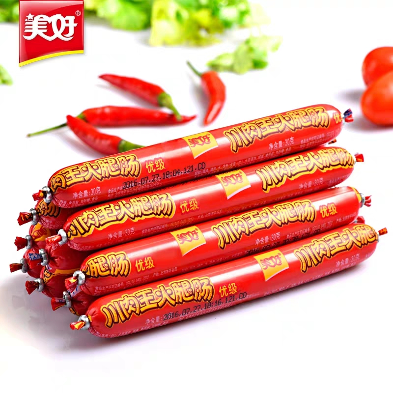 [苏宁易购超市]美好 火腿肠 川肉王火腿肠 50g*10支 袋装