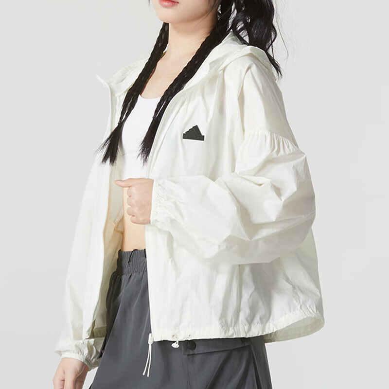 阿迪达斯 （adidas）外套女装新款运动服户外跑步健身训练休闲连帽宽松夹克上衣IM8837 ZP高清大图