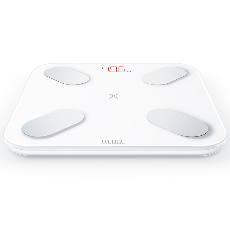 有品picooc Big智能体脂秤 家用电子秤 精准脂肪秤 减脂健身方案 玻璃面板大秤面 支持APP智能曲线体重秤白色