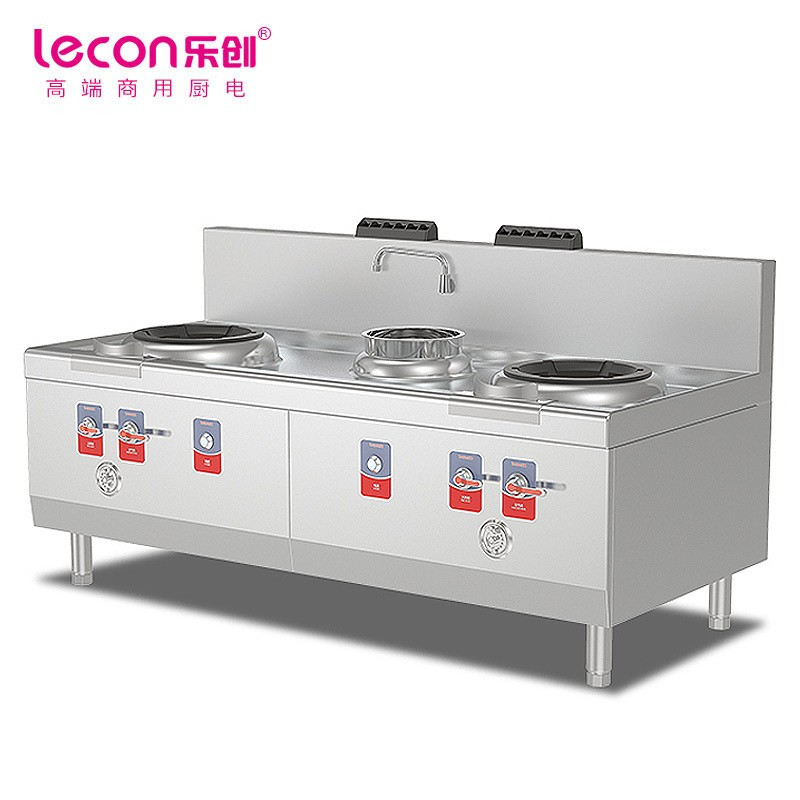 乐创(lecon) 商用大锅灶炉饭店学校食堂大锅灶灶台炒炉大炒锅 双头双尾小炒灶