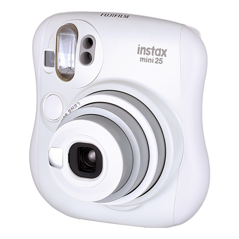 富士(FUJIFILM)INSTAX 拍立得 相机 一次成像 mini25白色套装 胶片相机 含50张富士小尺寸胶片