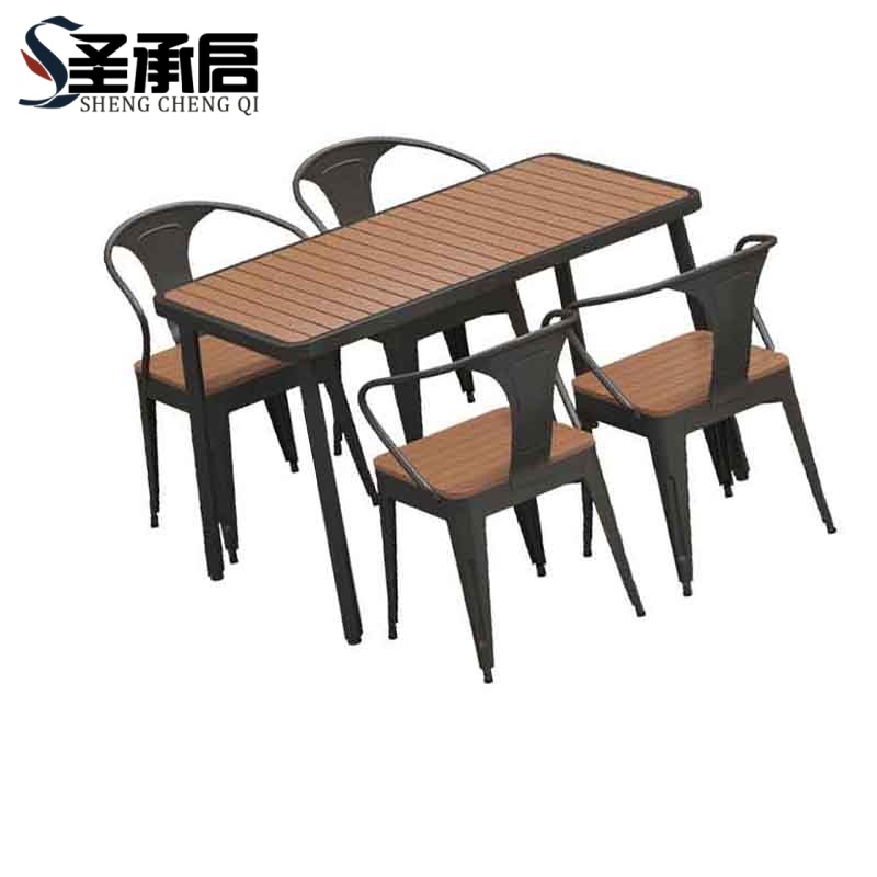 圣承启 塑木桌椅 140cm+四椅 套高清大图