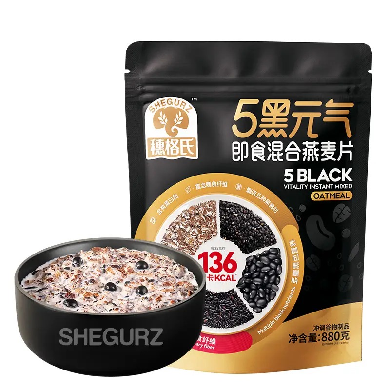 穗格氏 5黑元气 即食燕麦片 880g/袋_