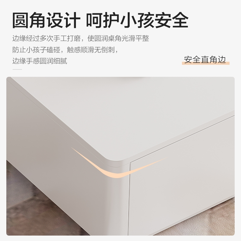 医匠轻奢白色岩板电视柜茶几组合现代简约客厅落地极简地台墙柜