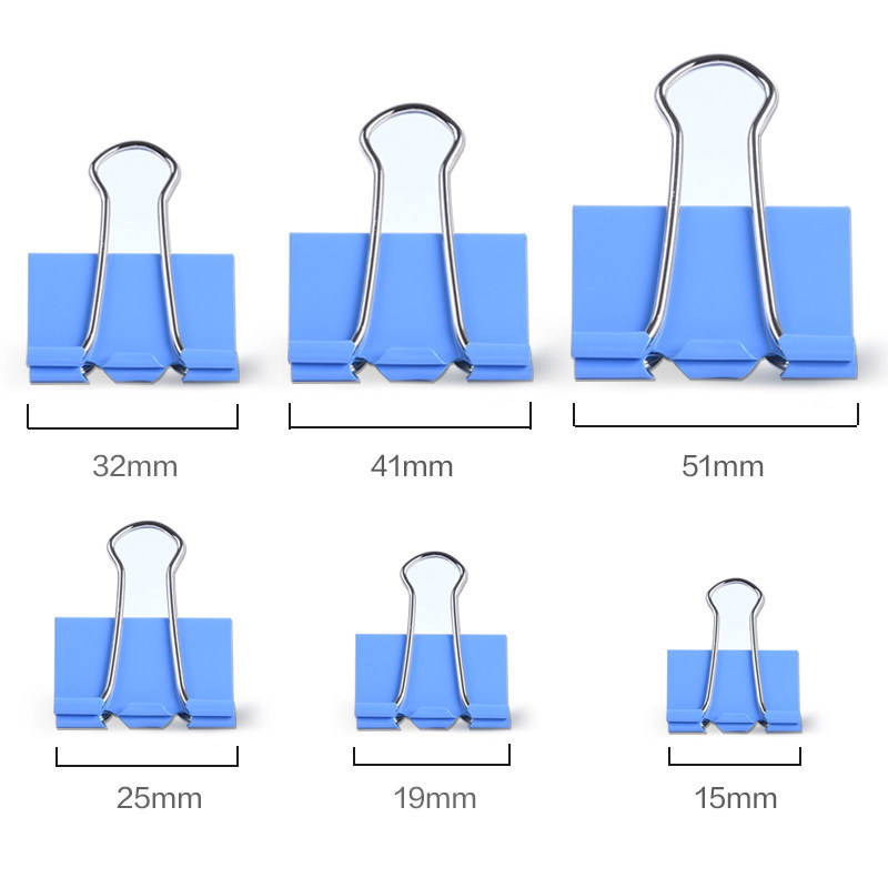 正彩 2634 金属长尾夹/票据夹/燕尾夹/彩夹/黑色铁夹子 办公用品 黑色25mm 48只/筒 单筒价格高清大图