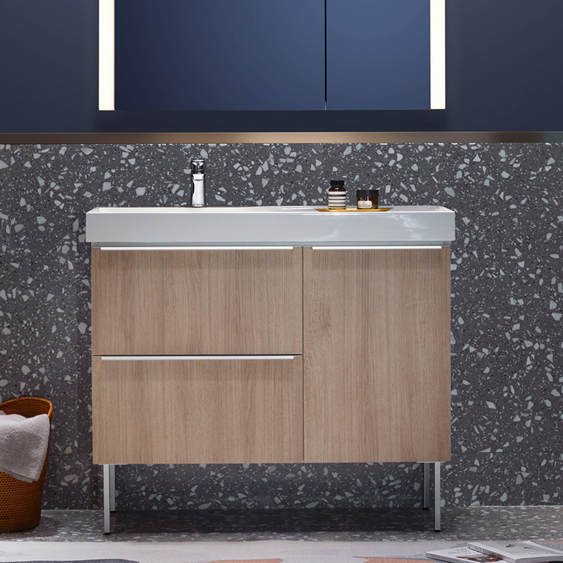 科勒玲纳浴室柜洗脸盆柜多尺寸橡木纹浴室柜组合落地洗漱台23784t