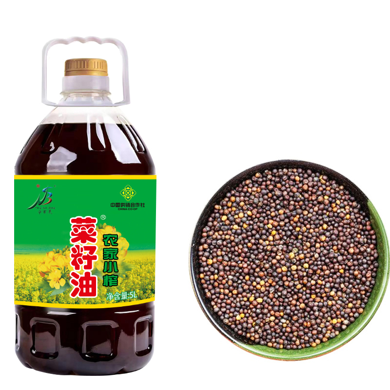 宁百晟农家小榨菜籽油5L/桶高清大图