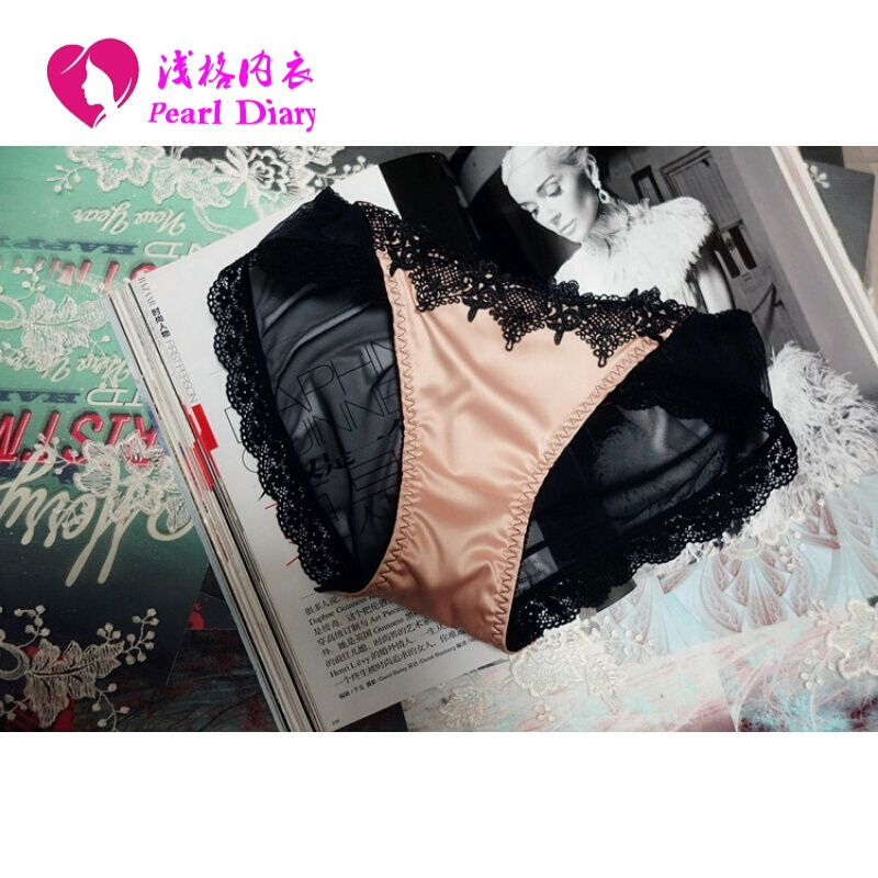 波迷娜(BOMINA)性感内裤 雷丝内裤蕾丝女刺绣女士复古网纱公主包臀中腰三角裤W 红色(内裤蕾丝性感) 均码[