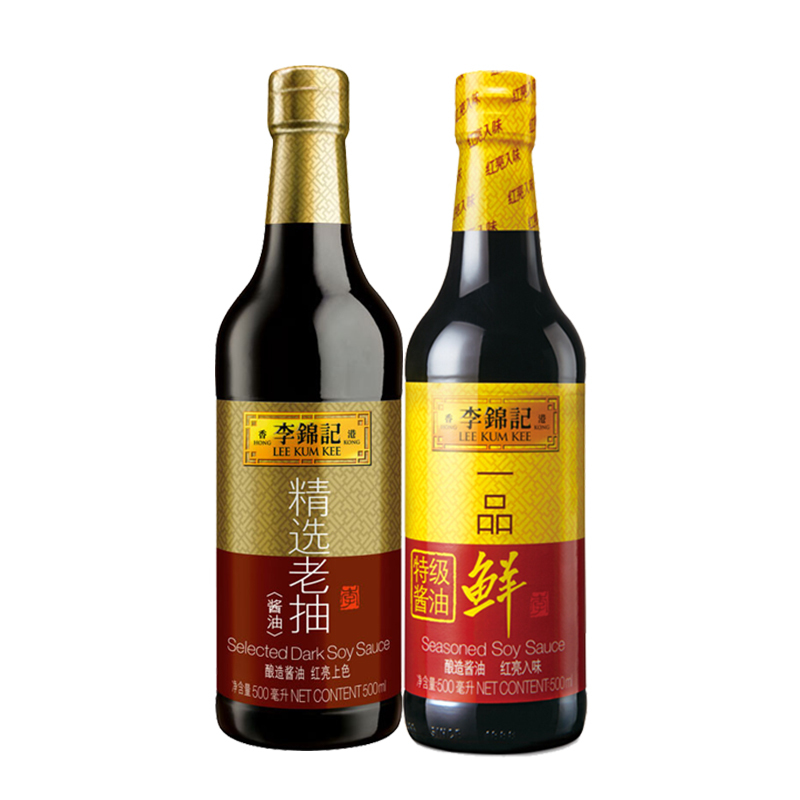 李锦记 调味料组合C(特级酱油500ml+老抽500ml+蚝油510G+豉油410ml+排骨酱240G+海鲜酱240G)