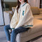唐狮冬季外套女宽松菱形格棒球服外套短款小众设计感潮