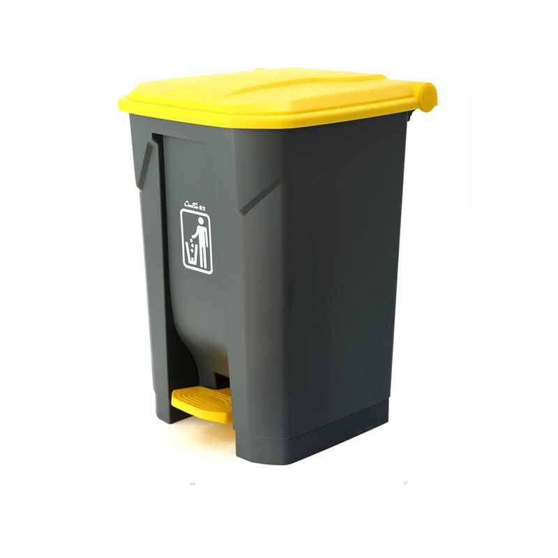 超宝 68升双色脚踏弹盖大号垃圾桶 塑料加厚弹盖桶商场物业学校工厂家用大号分类垃圾桶高清大图