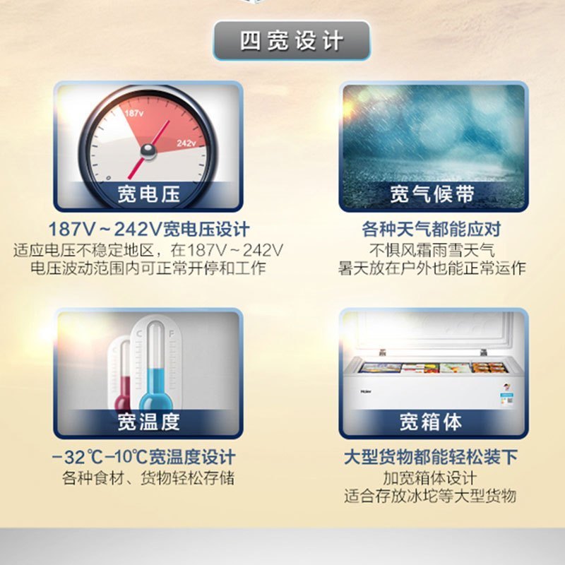 海尔(Haier)卧式冷柜 BC/BD-316HBZ大富豪系列 顶开门单温