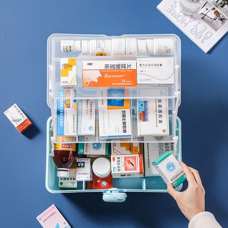 家用医药箱多层大容量便携医疗应急常备药小药箱家庭装药品收纳盒