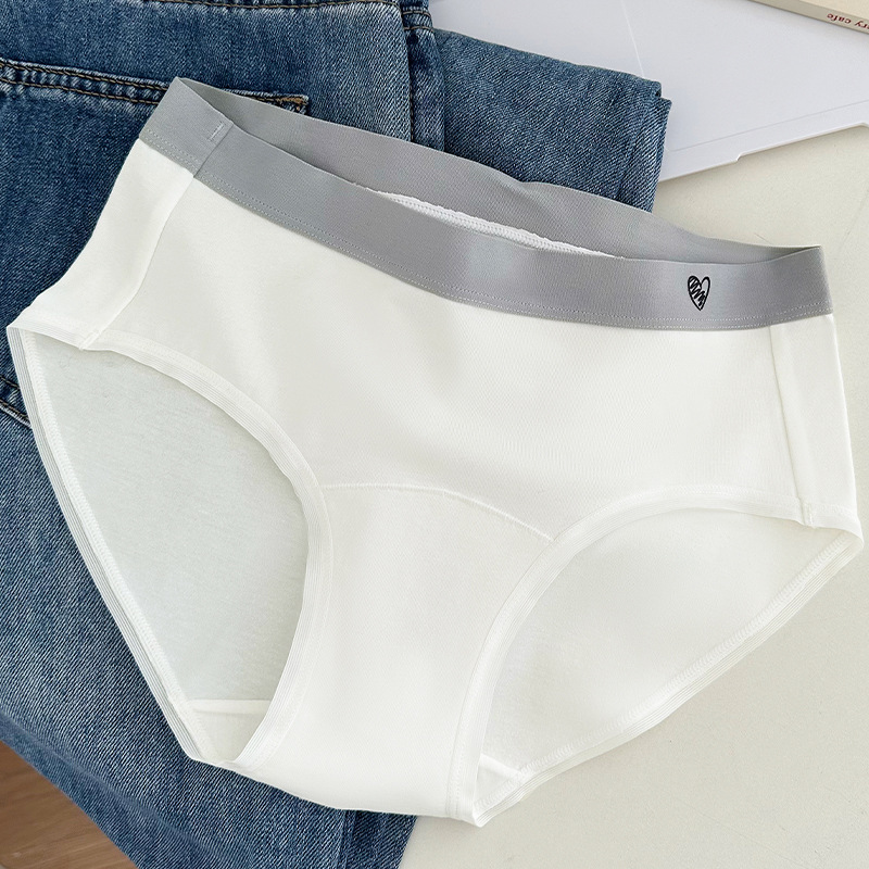 健康无印纯棉内裤厂家帖牌女士内裤棉女白色三角罗纹高端内裤