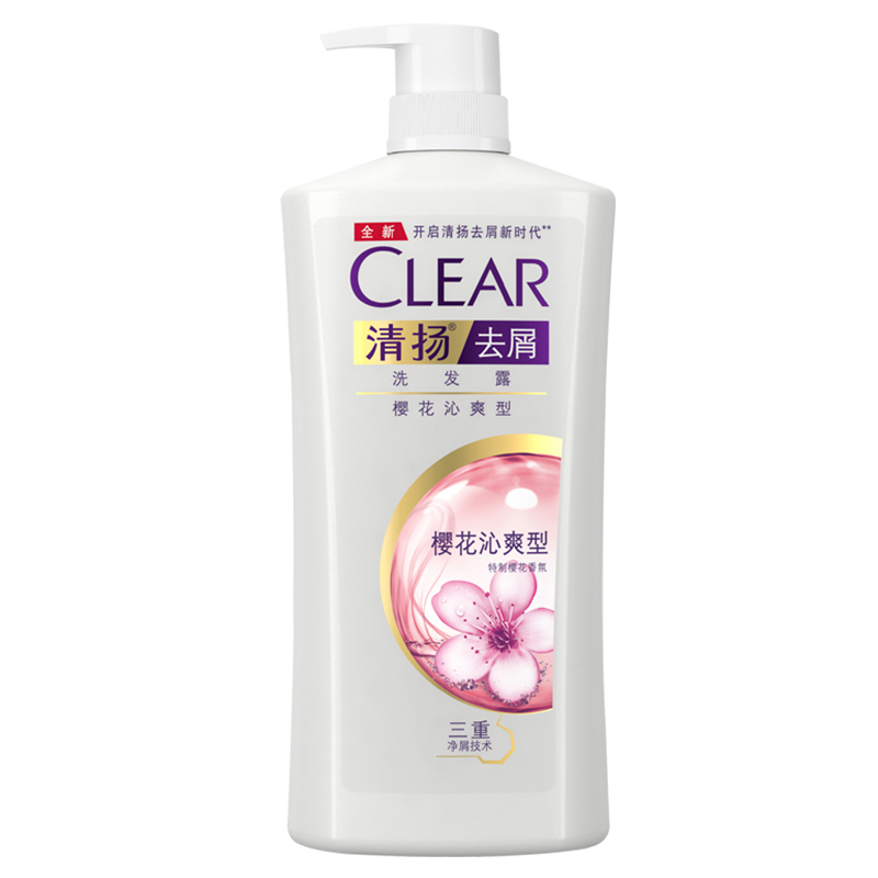 [吴亦凡同款]清扬(CLEAR)去屑洗发水 樱花沁爽1KG 所有发质 所有人群[联合利华]