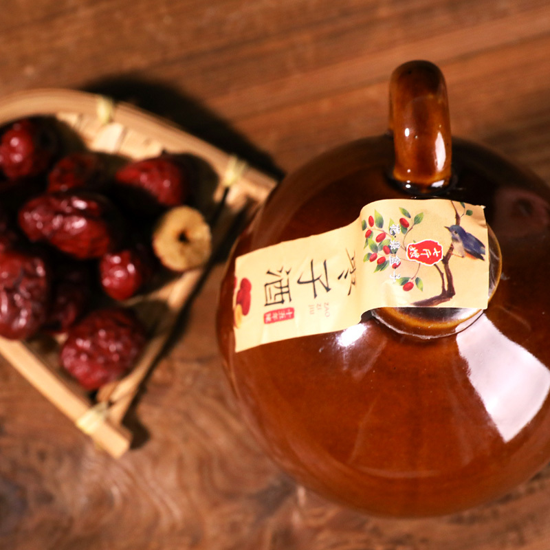 七斤嫂十五年陈酿绍兴枣子酒红枣黄酒整箱花果盒子半甜500ML*6坛