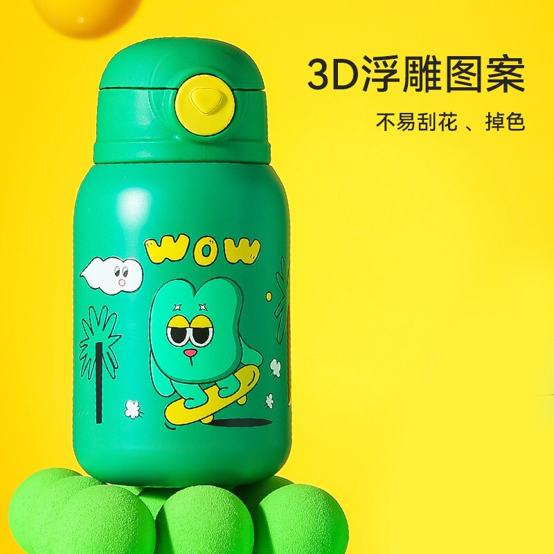 (免费刻字)青春zozo杯具熊儿童保温杯带吸管儿童水杯316不锈钢内胆户外运动系列儿童保温壶530mlBEDDYBEAR高清大图