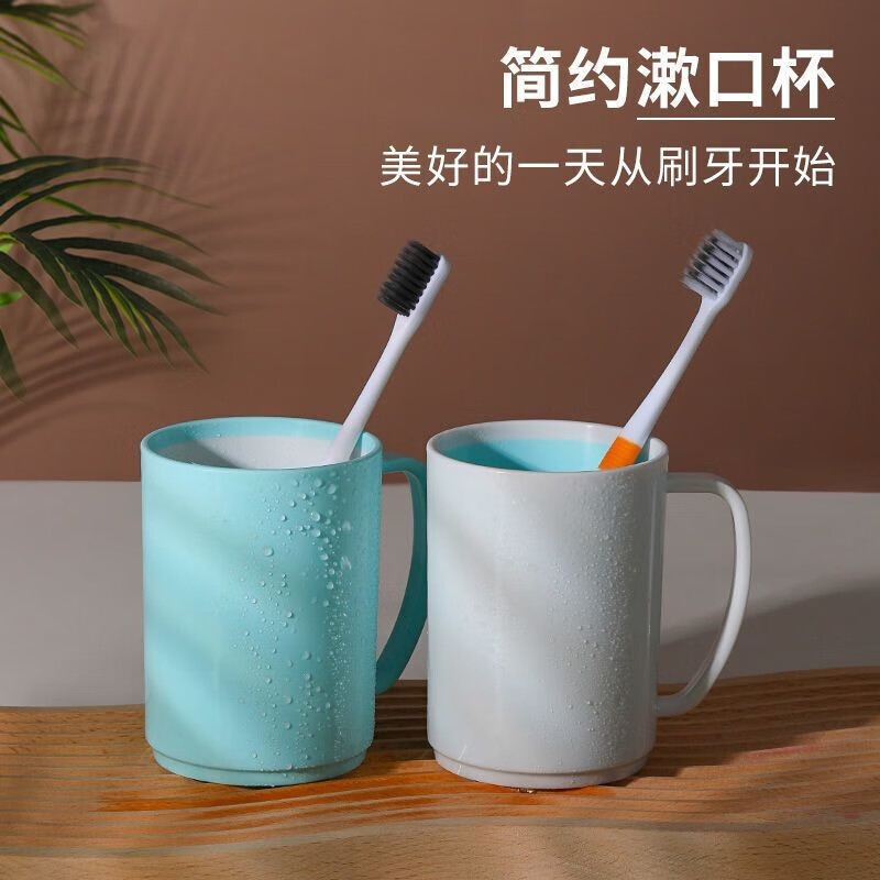 茶花 漱口杯 簌刷牙杯子马克杯 牙刷杯牙缸 洗漱杯水杯 1只装 白色054005白高清大图