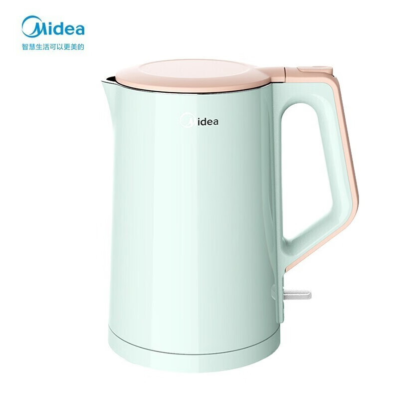 美的电水壶sh15c166家用电热烧水壶304钢无缝内胆水开自动断电1500瓦