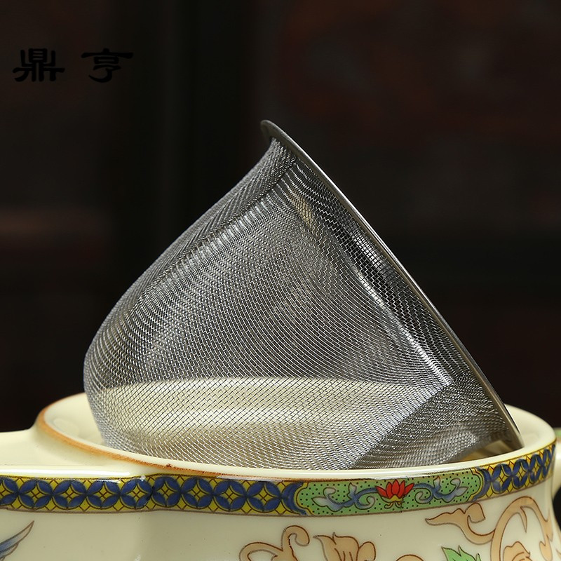 鼎亨大号陶瓷茶壶功夫茶具泡茶壶带过滤580毫升手柄式家用双龙