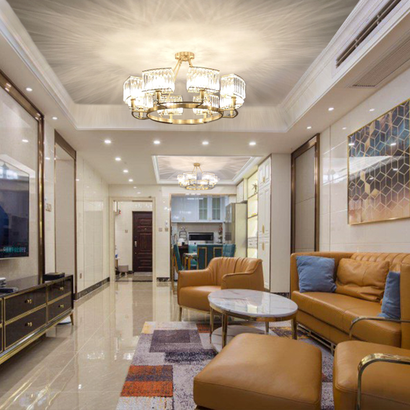 后现代轻奢吊灯全铜水晶客厅灯现代简约卧室餐厅大气北欧风格灯饰灯具全屋套餐组合吸顶灯高档个性美式家用房间书房灯港式风格灯具高清大图