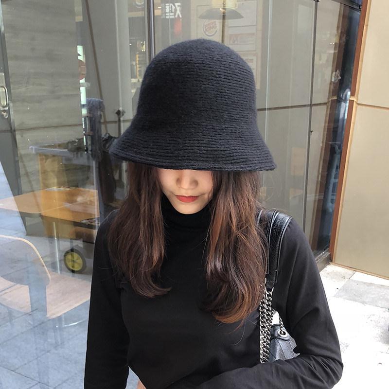 帽子女秋冬保暖羊毛针织渔夫帽冬天帽子韩版百搭小沿毛线帽秋季潮
