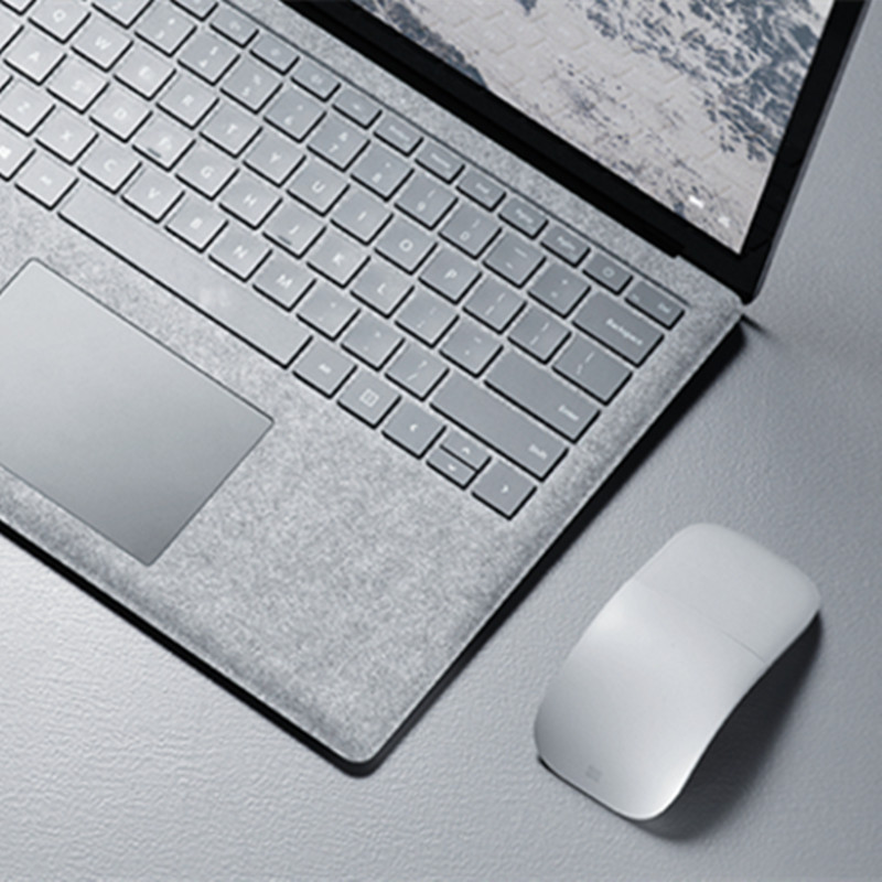 微软surfacearc弯折蓝牙无线鼠标冰晶蓝弯折鼠标启动关闭多指触控手势