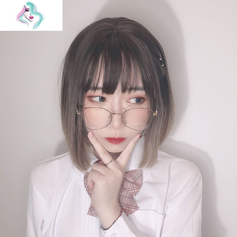 假发女短发造型网红自然少女日系渐变lo假毛lolita学生头全头套式 你