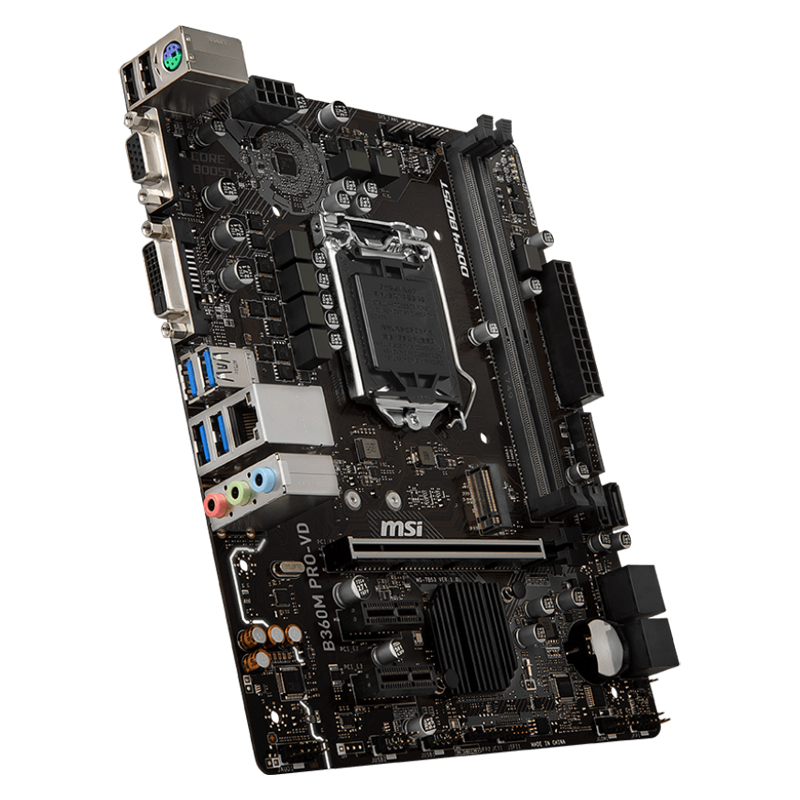 微星（MSI）B360M PRO-VD 游戏电脑主板 支持八代I3 I5处理器（Intel B360/LGA 1151）