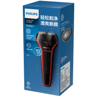 飞利浦（PHILIPS）剃须刀 充电式电动刮胡刀 荷兰原装进口刀头 独立浮动刀头自动研磨 亚细亚红和黑色S118