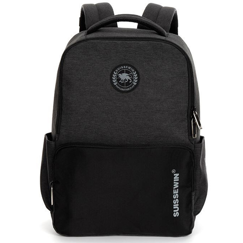 SUISSEWIN瑞士经典时尚商务休闲多功能背包SN99305 黑色