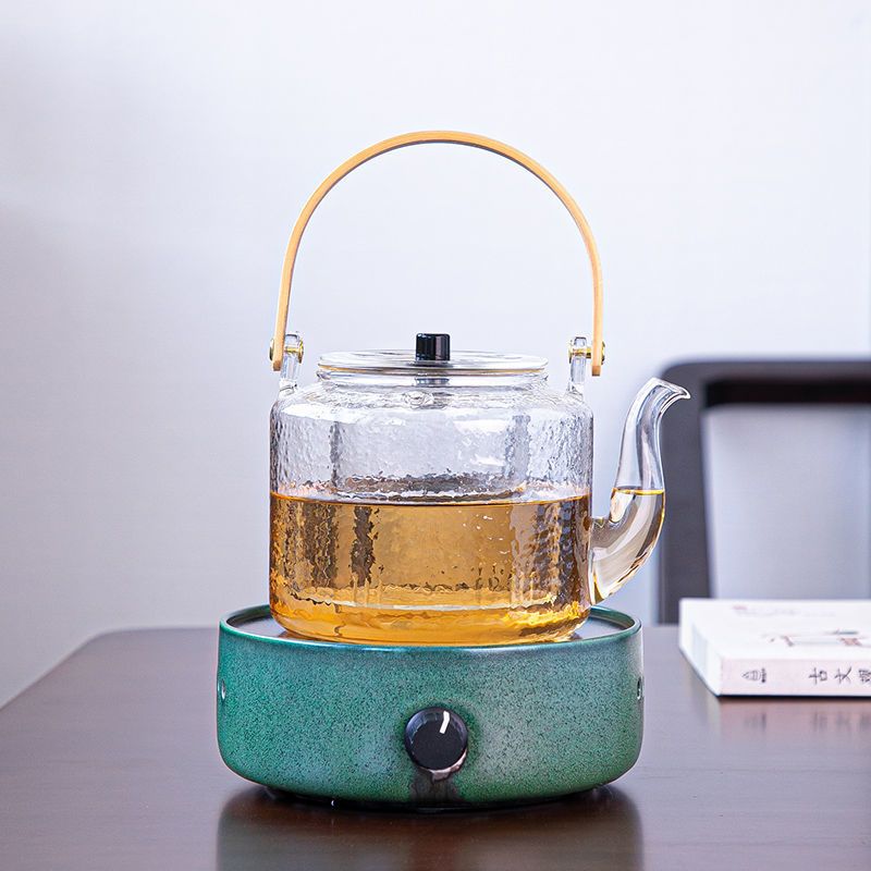简约电陶炉茶炉煮茶器小型迷你铁壶烧水泡茶电热玻璃家用煮茶壶千余红