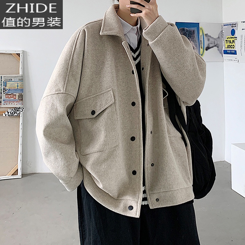 SUNTEK男士外套春季新款风衣日系复古风宽松男装上衣服潮流休闲大码夹克风衣高清大图