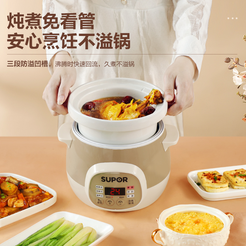苏泊尔(SUPOR)电炖锅1.5L容量多功能电炖盅煲汤锅炖汤锅煮粥锅燕窝炖盅微电脑控制双层防烫自动保温DG15YC818