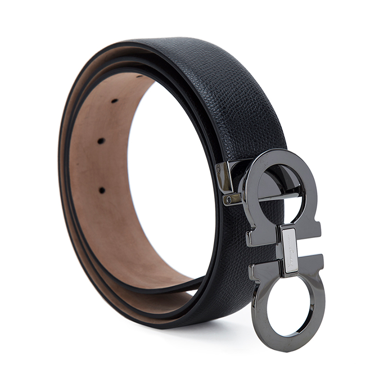 Salvatore Ferragamo 菲拉格慕 2020秋冬新品 男士牛皮板扣皮带腰带 黑色 679493 06714