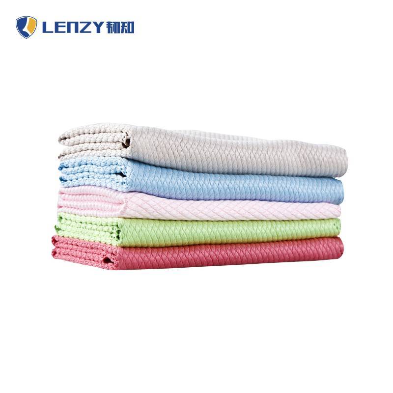 LENZY 韧知 抹布 彩色超细纤维鱼鳞布 30*40cm 10条/组高清大图