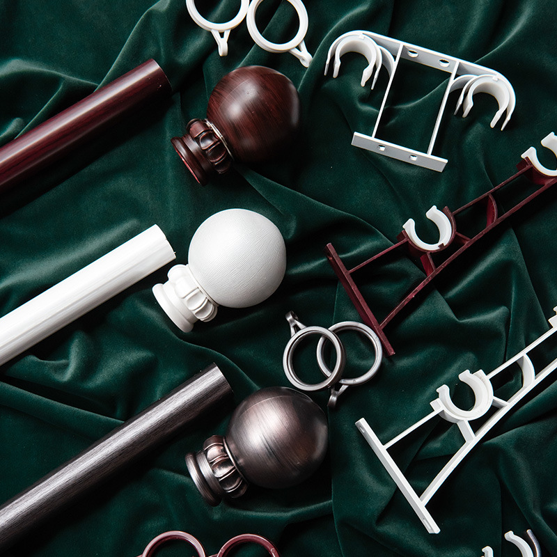 京城派 罗马杆窗帘杆加厚铝合金窗帘杆特厚金色白色罗马杆单杆双杆窗帘轨道单杆窗帘杆子支架侧装顶装窗帘支撑杆高清大图