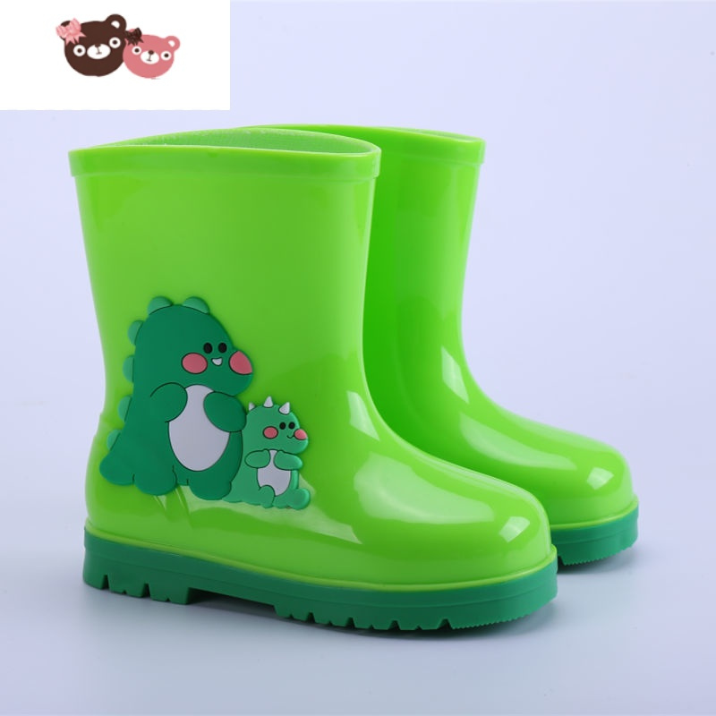 绿彩虹光宝宝儿童恐龙雨鞋加棉小学生男童女童水鞋轻便卡通中大童防滑