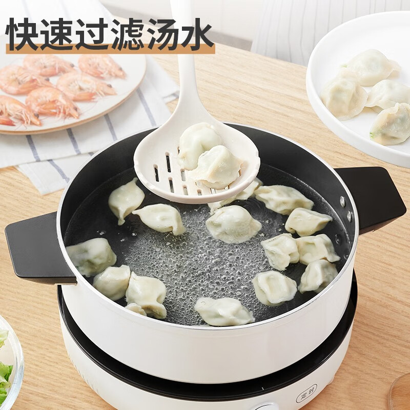 苏泊尔(SUPOR) 硅胶锅铲煎铲炒菜铲漏勺不粘锅平底煎锅铲子耐高温护锅铲木质手柄铲勺厨具 KT02AR10