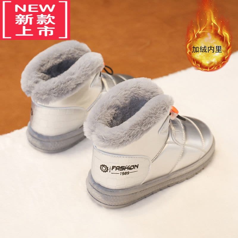 可莉允儿童雪地靴冬季一体防水面包鞋男童靴子小童加绒加厚宝宝棉鞋图片