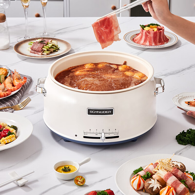施耐德分体电火锅 5L大容量 SWK-XNL03高清大图
