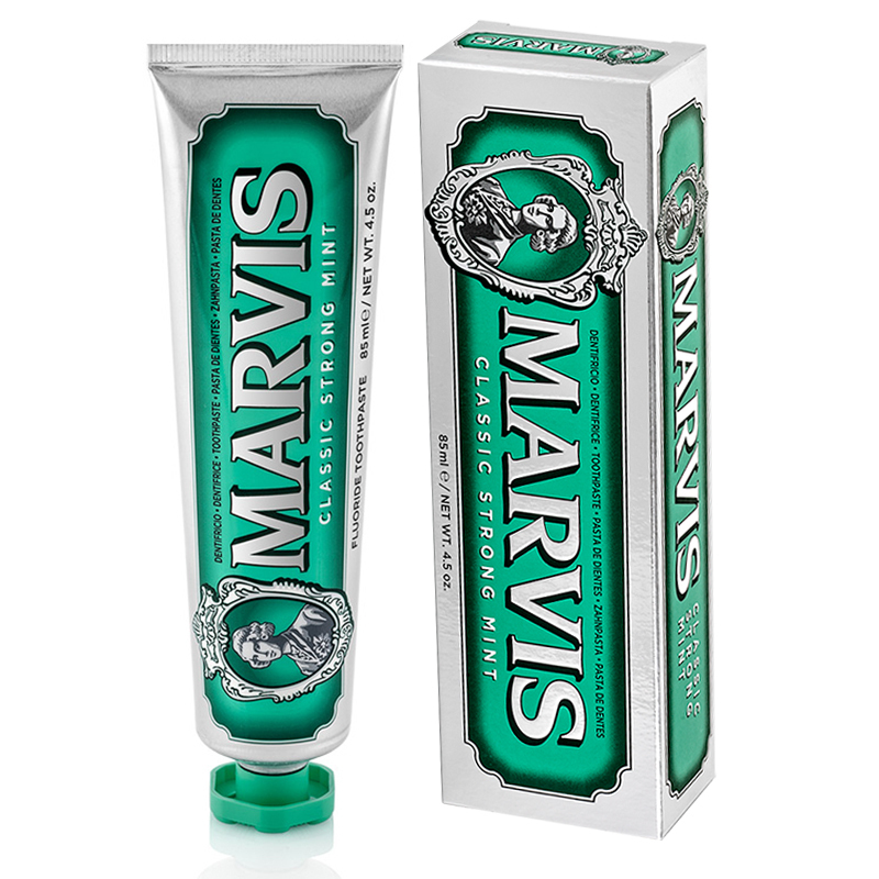 marvis玛尔仕牙膏意大利牙膏绿色亮白牙膏薄荷牙膏清新口气深层清洁牙齿85ml/支 强力薄荷(深层洁净)