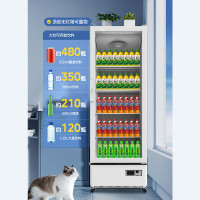 美的(Midea)439升展示柜冷藏保鲜柜饮料柜单门大容量风冷无霜商用立式啤酒柜便利店一级能效ML-468WDGE红色