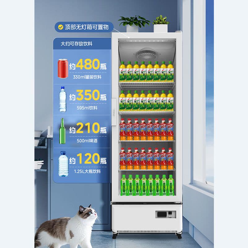 美的(Midea)439升展示柜冷藏保鲜柜饮料柜单门大容量风冷无霜商用立式啤酒柜便利店一级能效ML-468WDGE红色图片