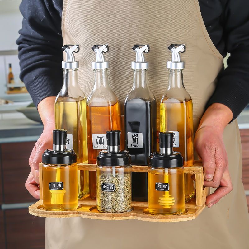 自动开合油壶玻璃油壶家用厨房装油倒油防漏大号酱油醋调味瓶油罐250